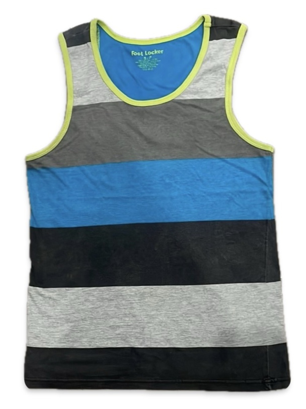 Striped Tank Top with Neon Trim